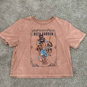 Cropped western T-shirt, size M